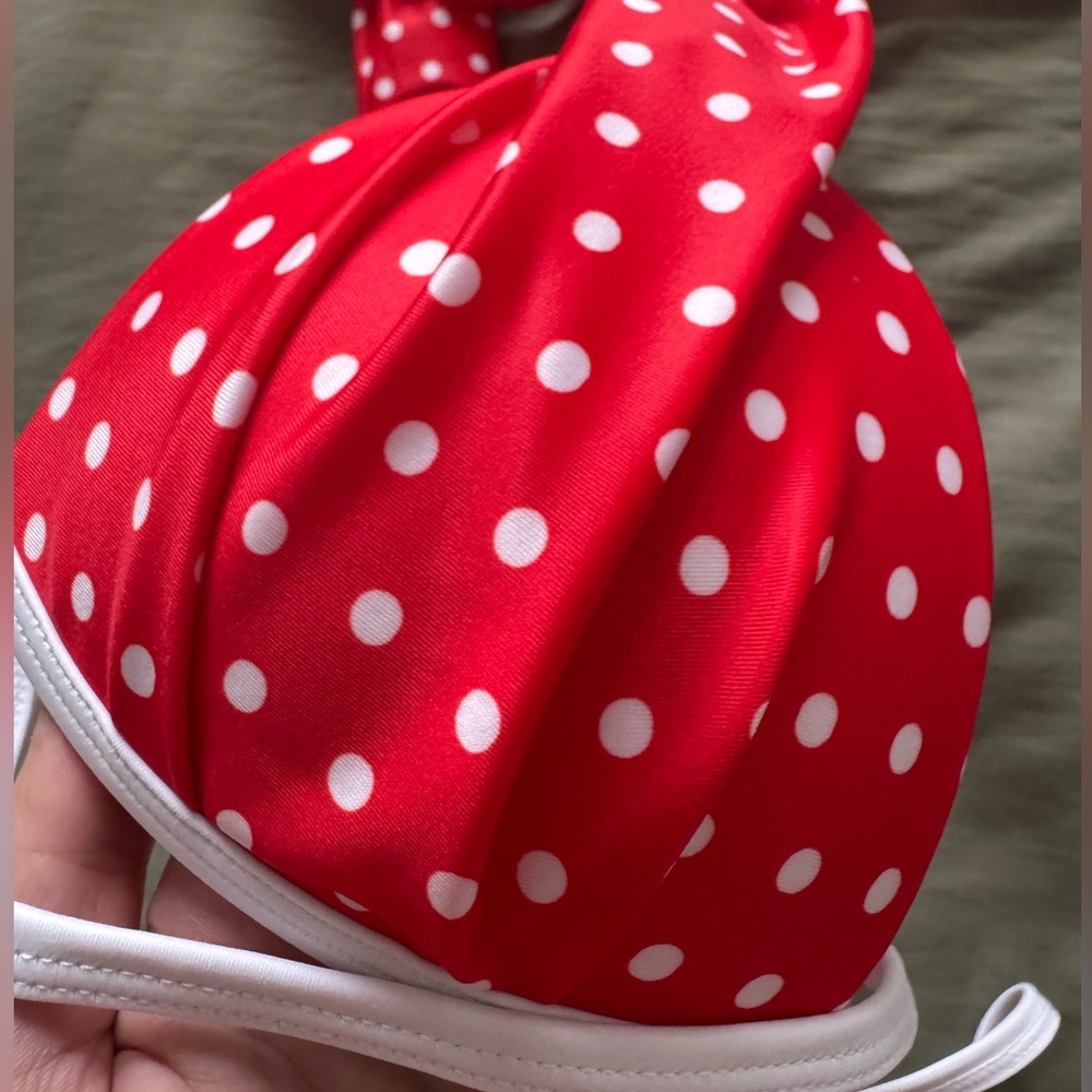 Strawberry Milk Mob - Red Polka Dot Bikini Top - Picture 5 of 6